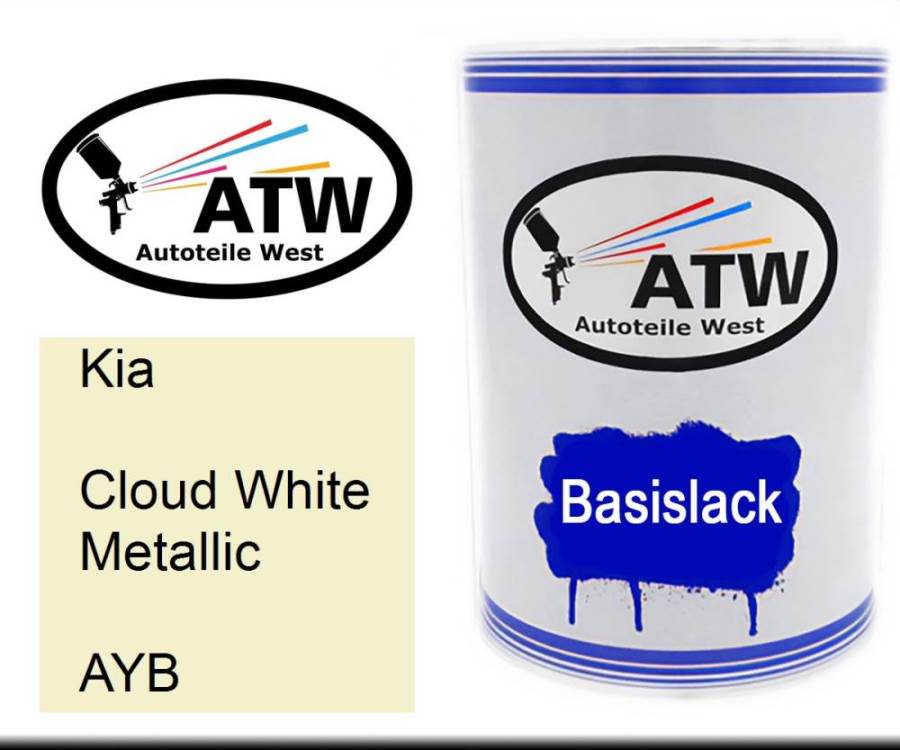 Kia, Cloud White Metallic, AYB: 500ml Lackdose, von ATW Autoteile West.